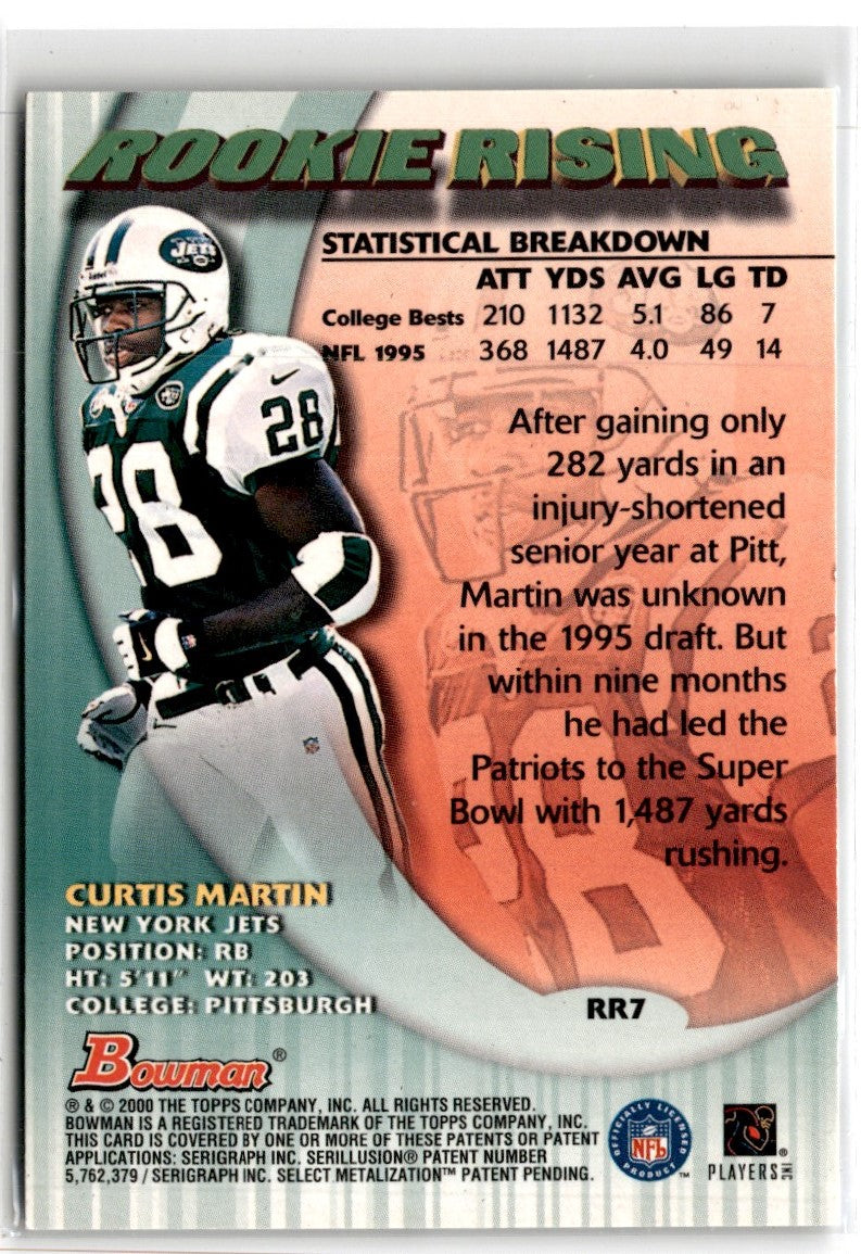 2000 Bowman Rookie Rising Curtis Martin