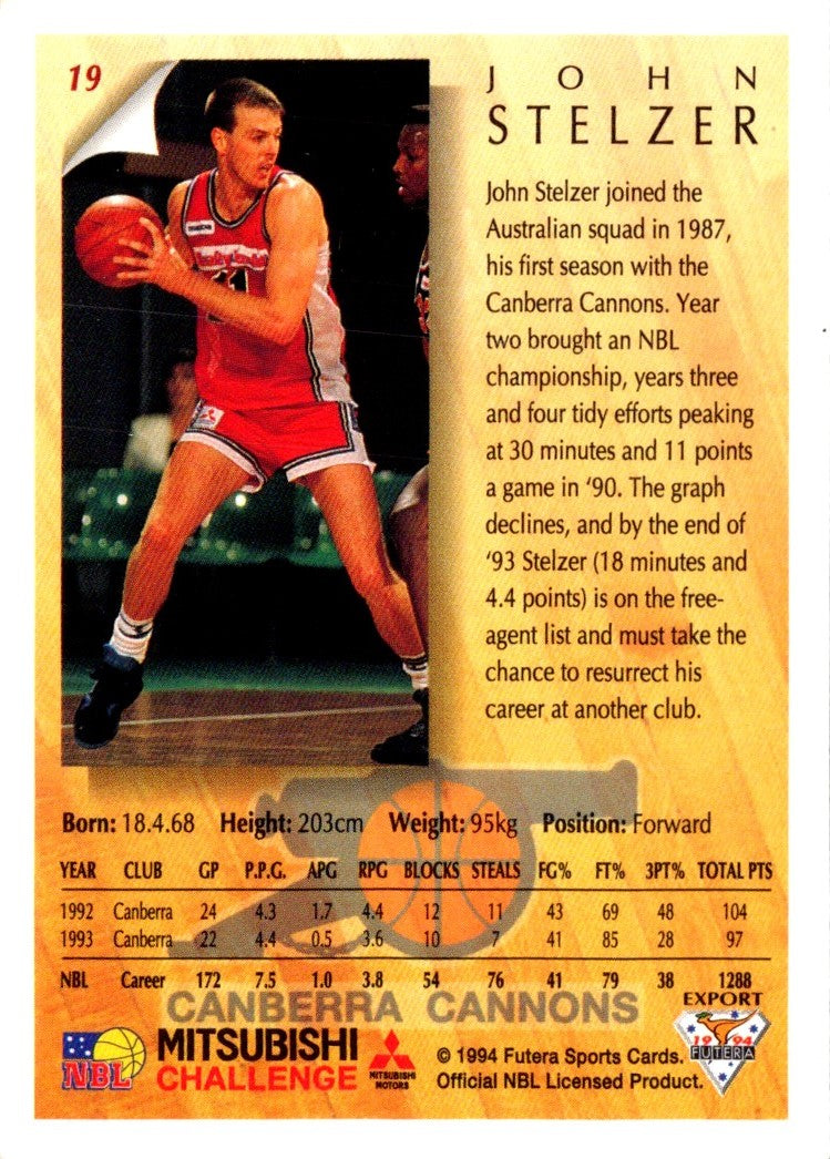 1994 Australian Futera NBL John Stelzer