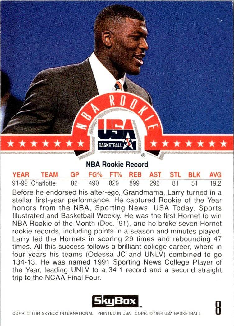 1994 SkyBox USA Larry Johnson