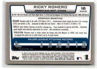 2012 Bowman Chrome Ricky Romero #165 Refractor