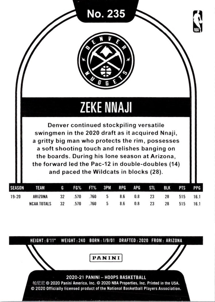 2020 Hoops Zeke Nnaji