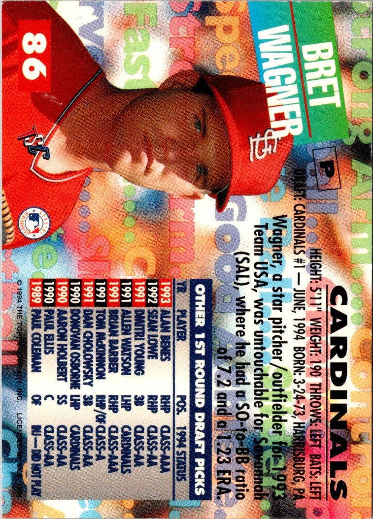 1994 Stadium Club Draft Picks Bret Wagner