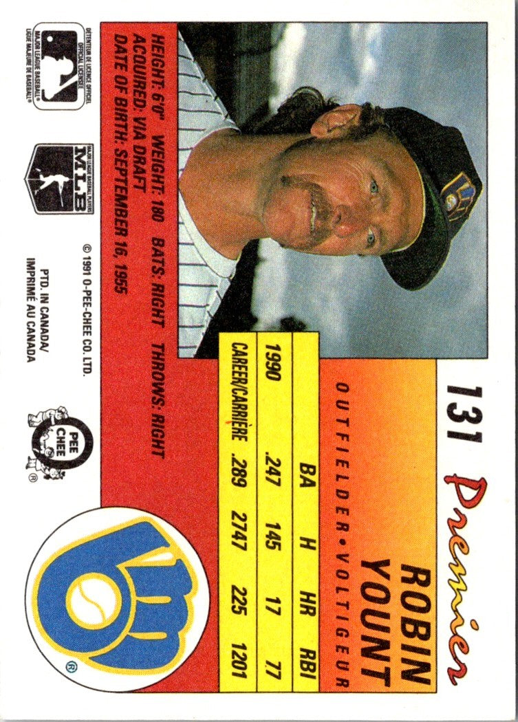1991 O-Pee-Chee Premier Robin Yount