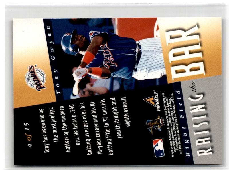 1998 Zenith Raising the Bar Tony Gwynn