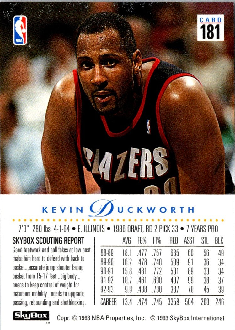 1993 SkyBox Kevin Duckworth