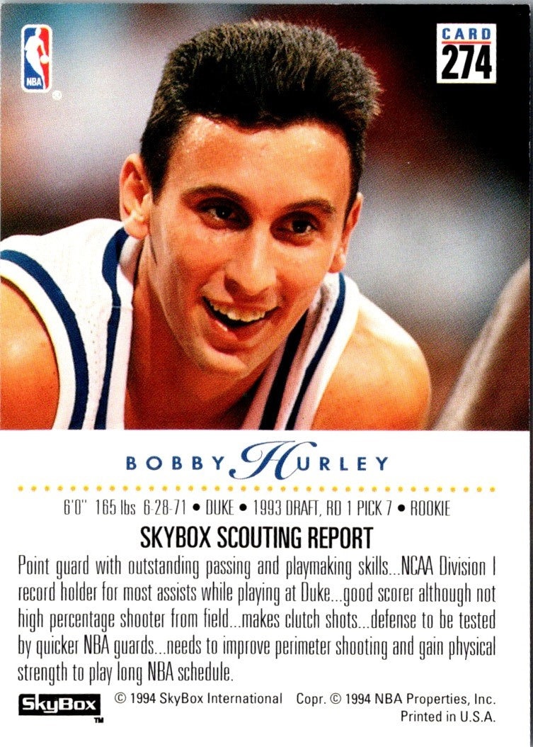 1993 SkyBox Bobby Hurley