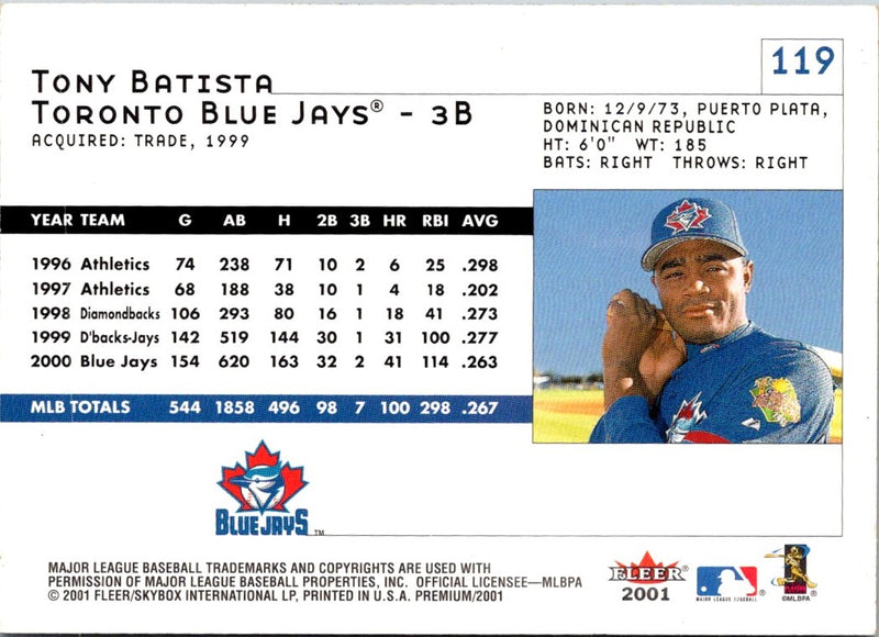 2001 Fleer Premium Tony Batista