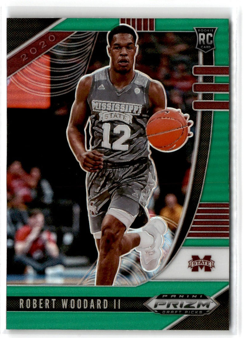 2020 Panini Prizm Draft Picks Collegiate Green Robert Woodard II