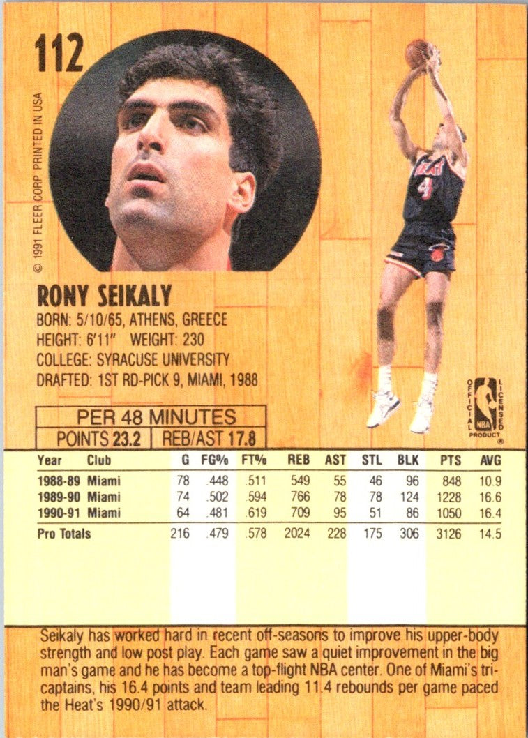 1991 Fleer Rony Seikaly
