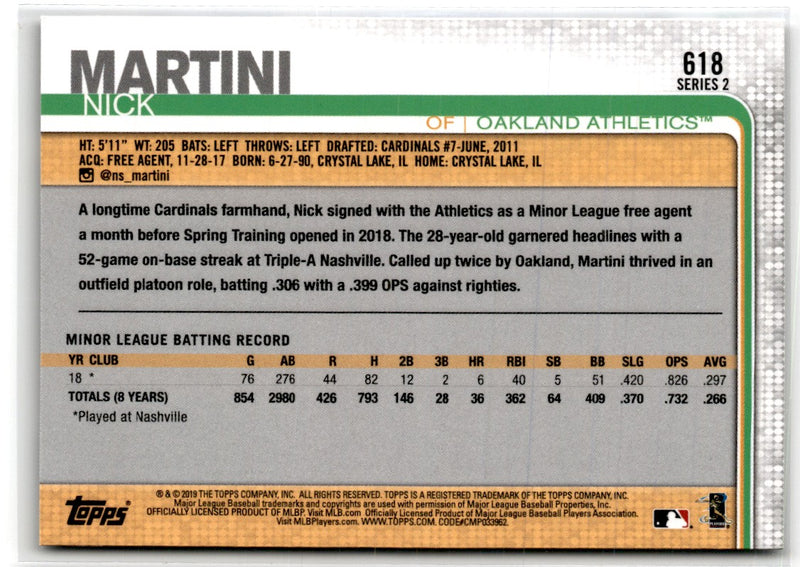 2019 Topps Nick Martini