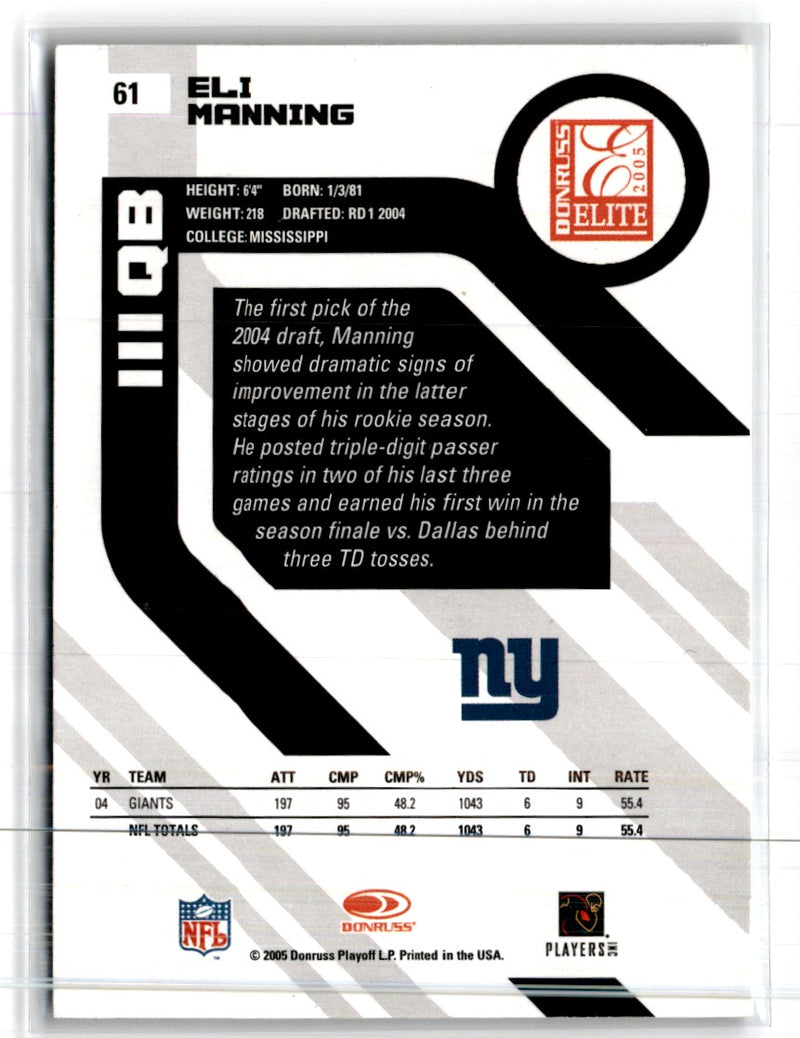 2005 Donruss Elite Eli Manning