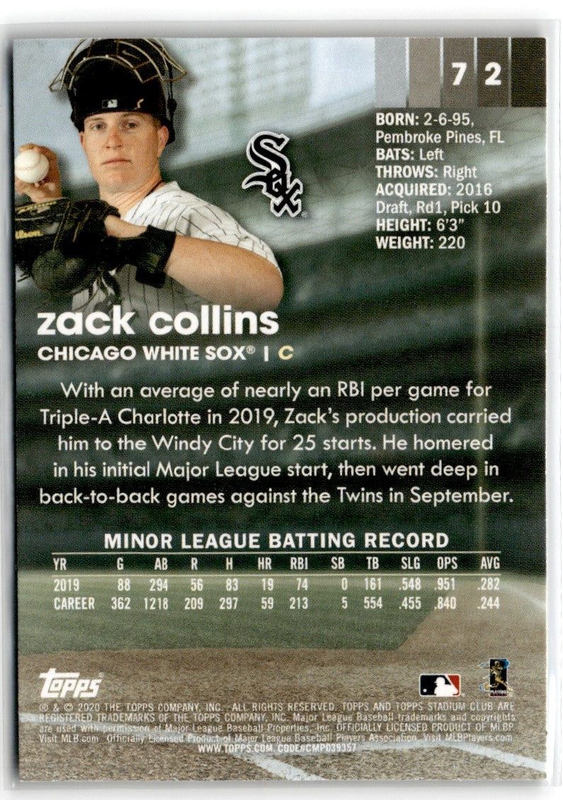 2020 Stadium Club Zack Collins