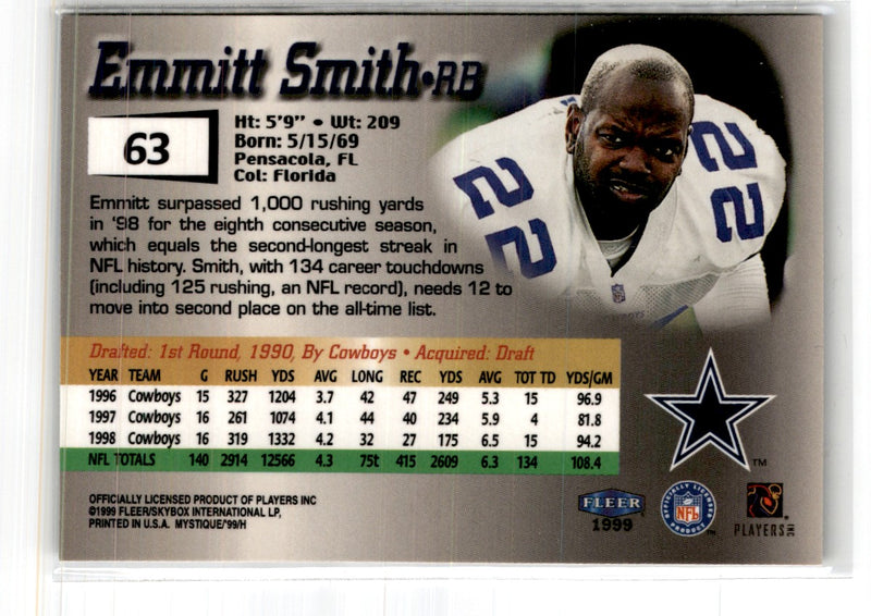 1999 Fleer Mystique Emmitt Smith