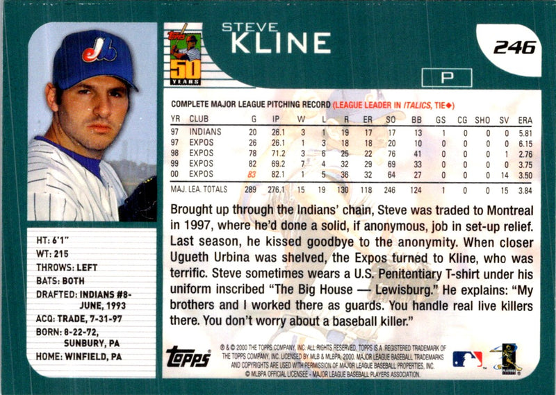 2001 Topps Steve Kline