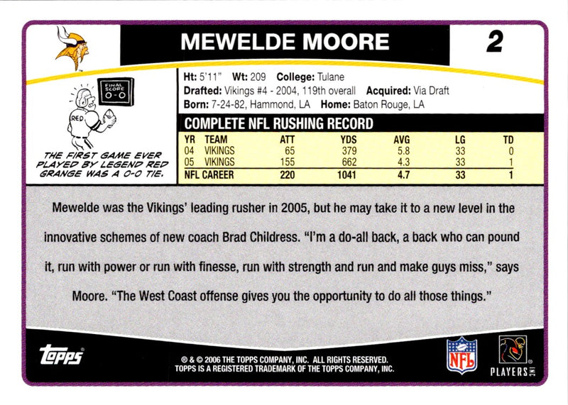 2006 Topps Mewelde Moore