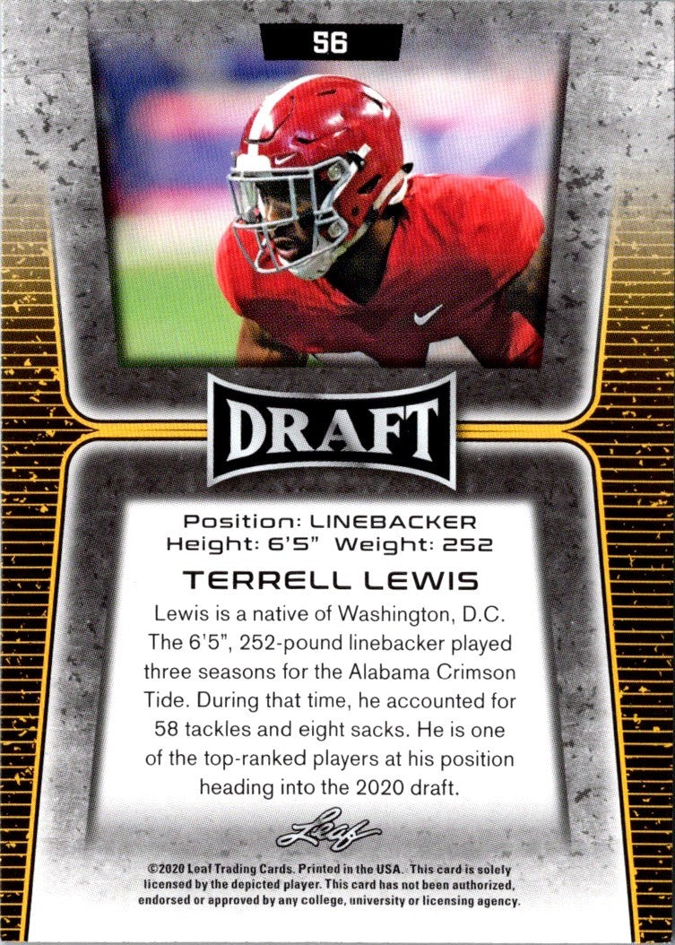 2020 Leaf Draft Gold Terrell Lewis