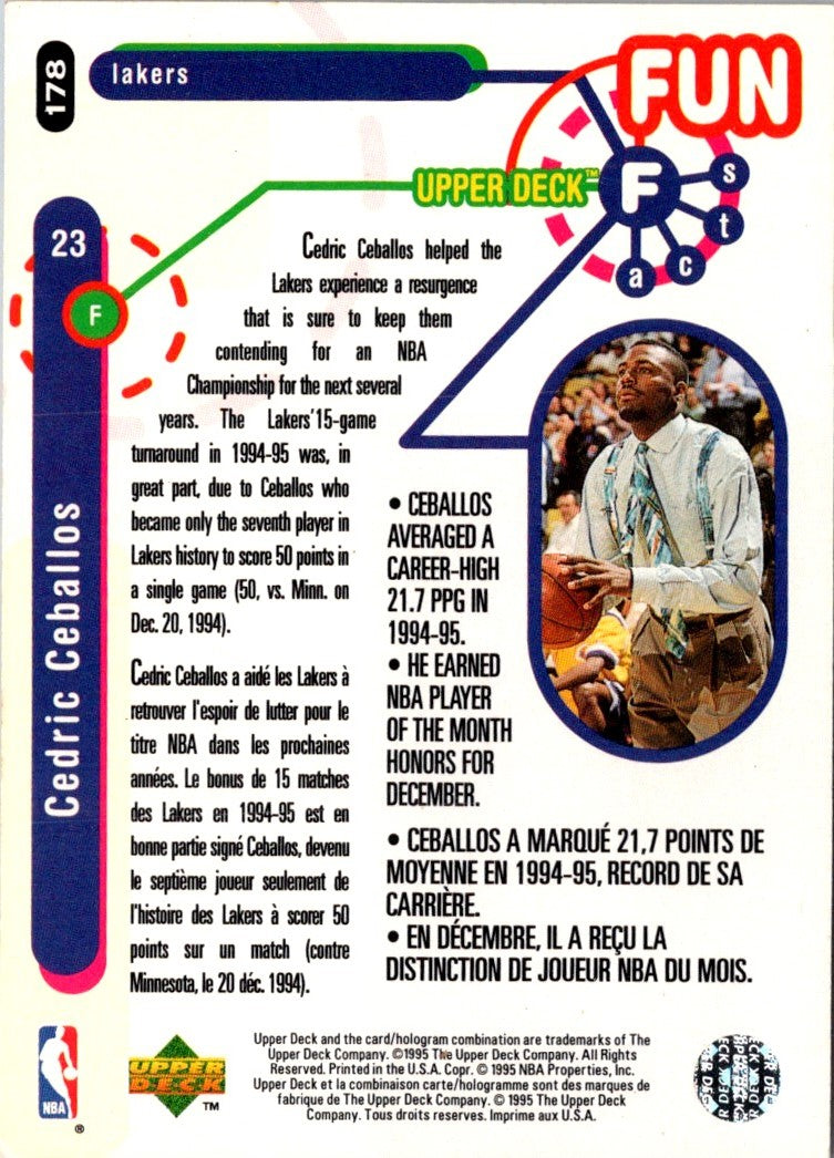 1995 Collector's Choice French I Cedric Ceballos