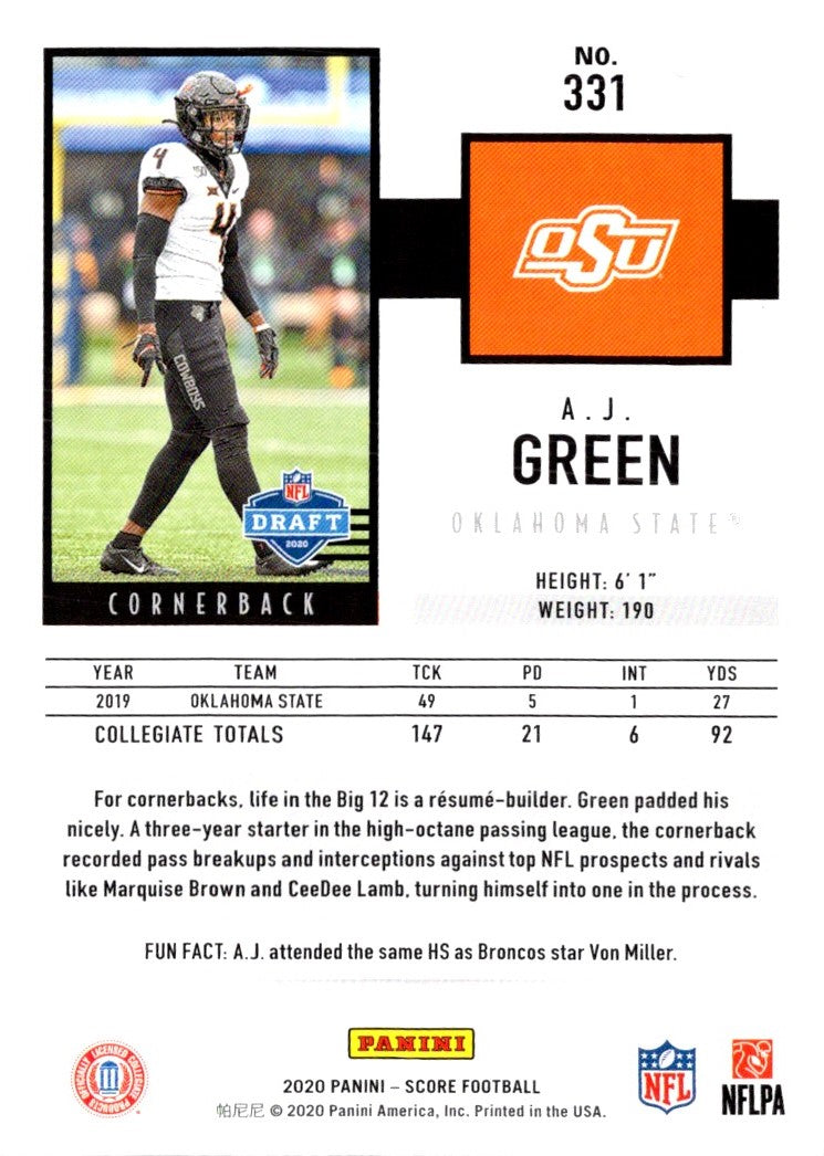 2020 Score Black A.J. Green