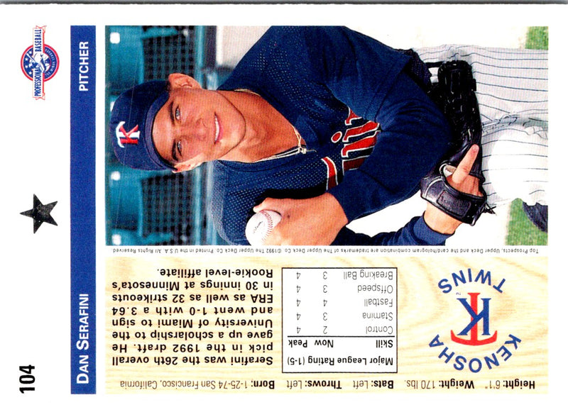 1992 Upper Deck Minors Dan Serafini