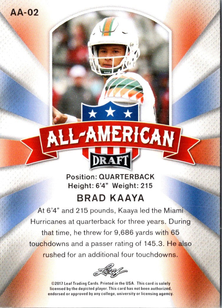 2017 Leaf Draft All-American Gold Brad Kaaya