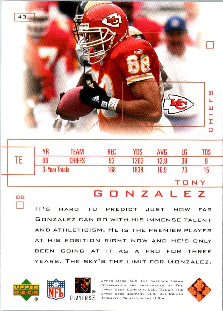 2001 Upper Deck Pros & Prospects Tony Gonzalez