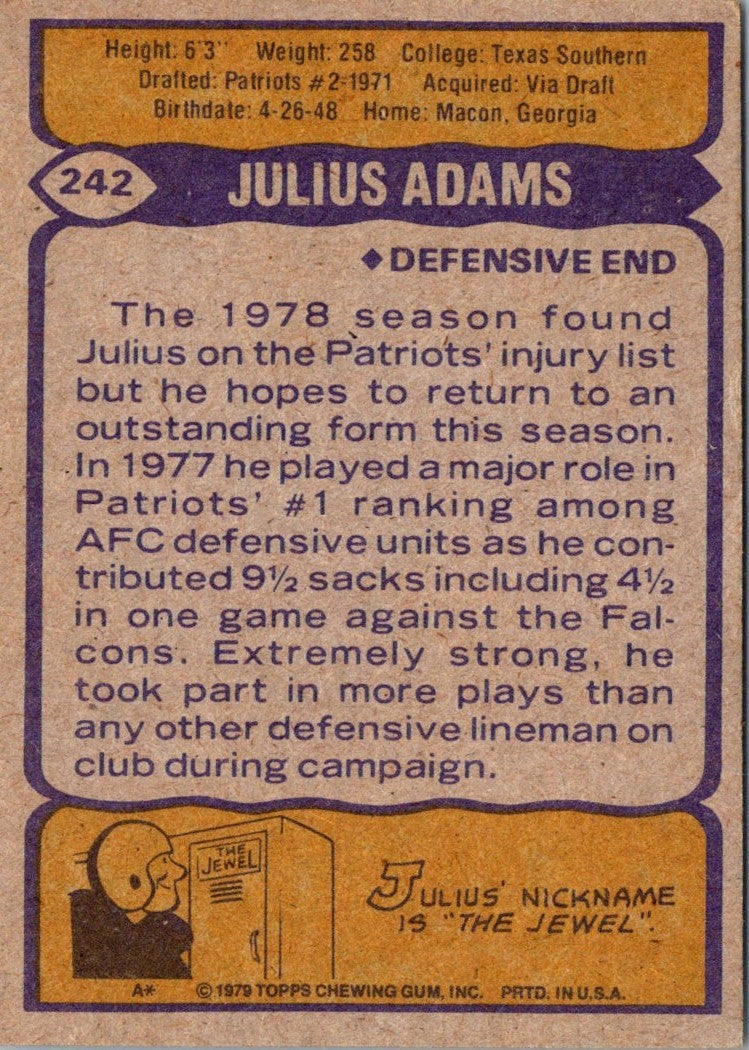 1979 Topps Julius Adams