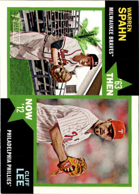 2012 Topps Heritage Then and Now Warren Spahn/Cliff Lee #TN-SL