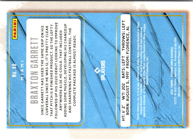 2021 Panini Diamond Kings Blue Braxton Garrett