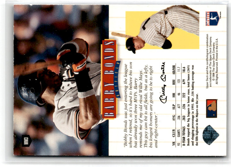 1994 Upper Deck Mickey Mantle's Long Shots Barry Bonds