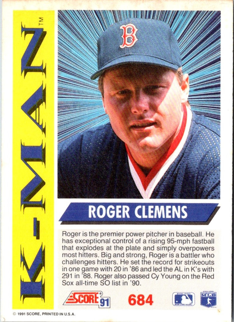 1991 Score Roger Clemens
