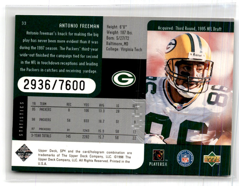 1998 SPx Finite Antonio Freeman