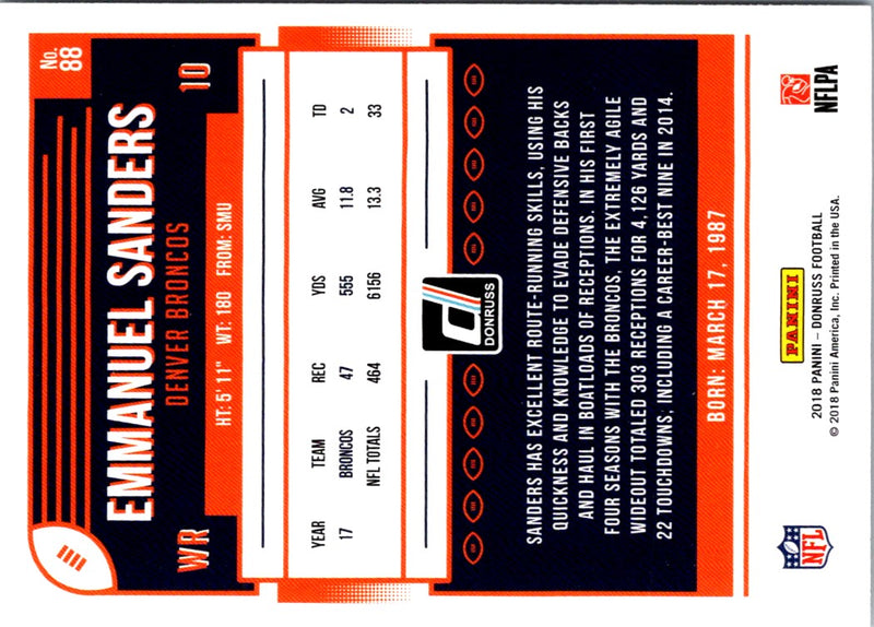 2018 Donruss Emmanuel Sanders