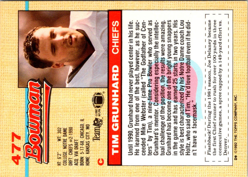 1992 Bowman Tim Grunhard