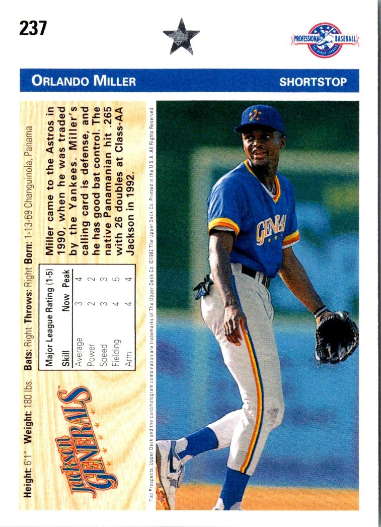 1992 Upper Deck Minors Orlando Miller