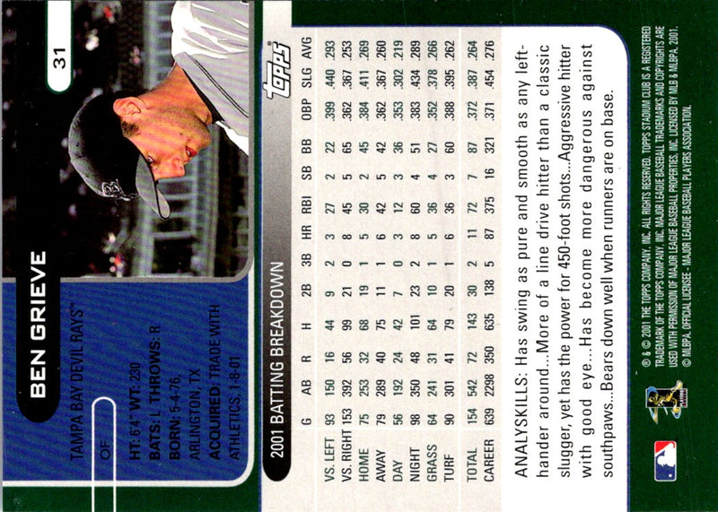 2002 Stadium Club Ben Grieve