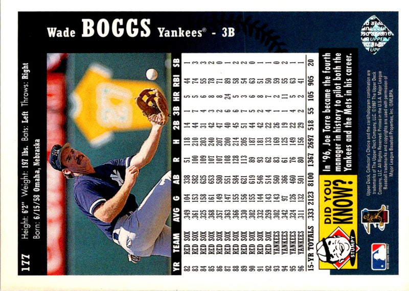1997 Collector's Choice Wade Boggs