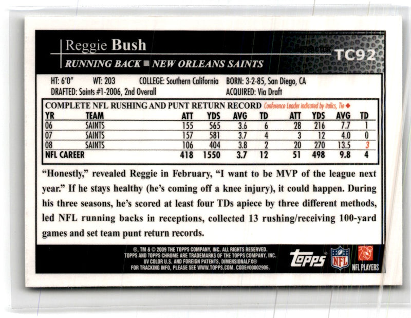 2009 Topps Chrome Reggie Bush