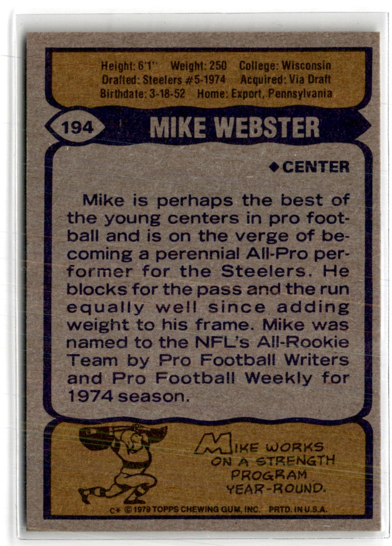 1979 Topps Mike Webster