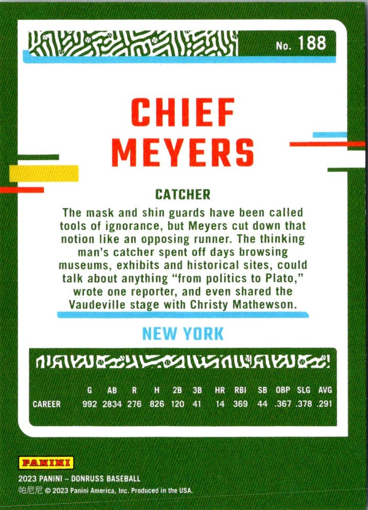 2023 Donruss Holo Orange Chief Meyers