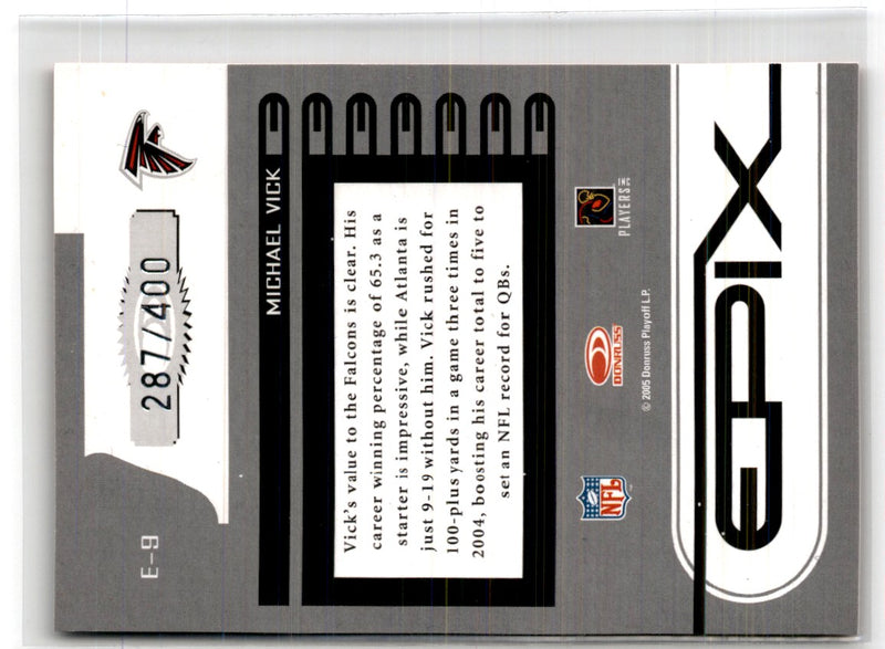 2005 Donruss Zenith Epix Down Michael Vick