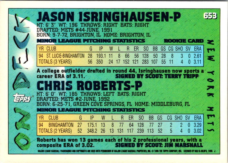 1995 Topps Jason Isringhausen/Chris Roberts