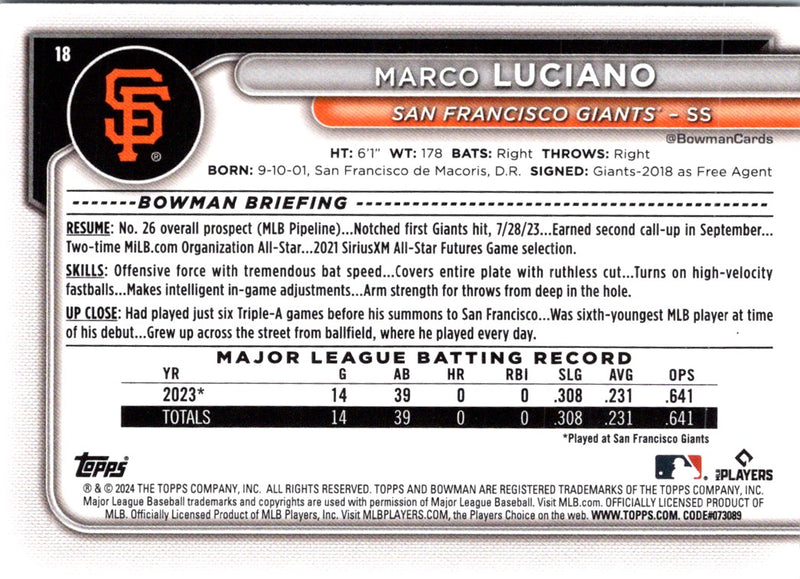 2024 Bowman Marco Luciano