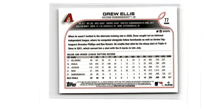 2022 Topps Chrome Drew Ellis