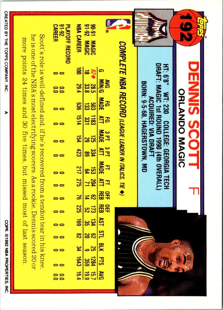 1992 Topps Gold Dennis Scott