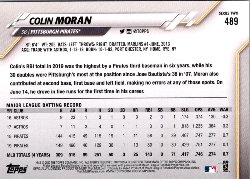 2020 Topps Colin Moran