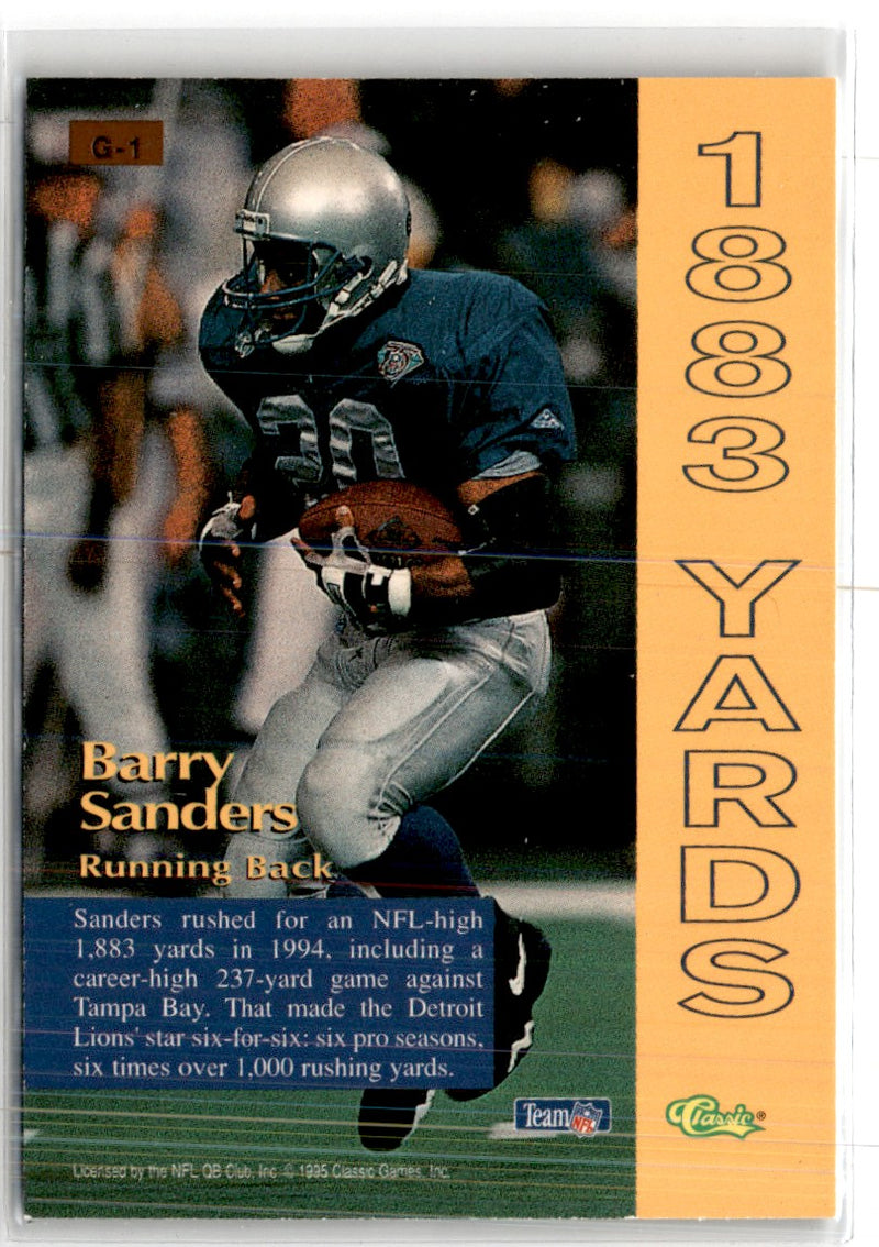 1995 Pro Line Grand Gainers Barry Sanders