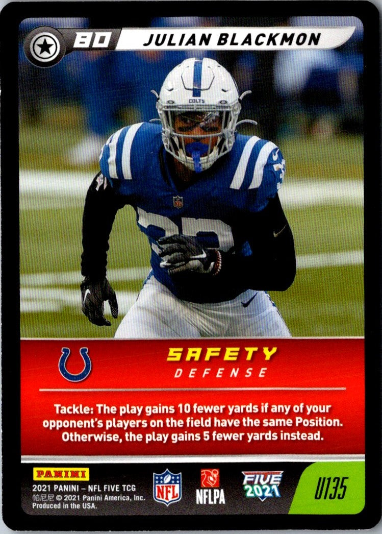 2021 Panini NFL Five Julian Blackmon