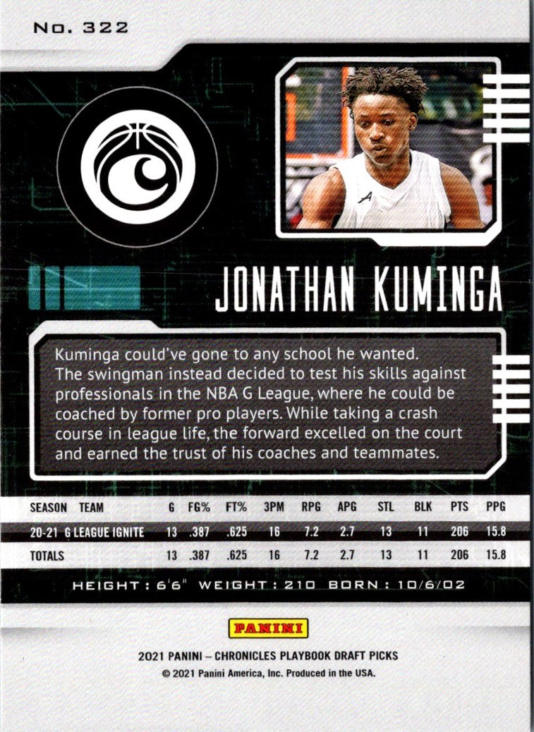 2021 Panini Chronicles Draft Picks Jonathan Kuminga