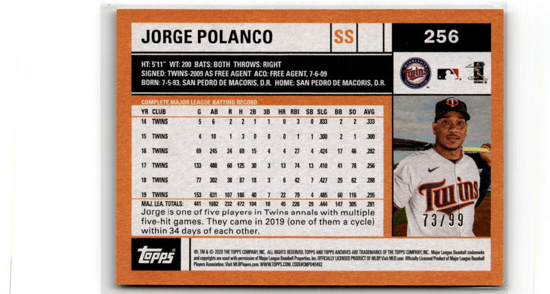 2020 Topps Archives Silver Jorge Polanco