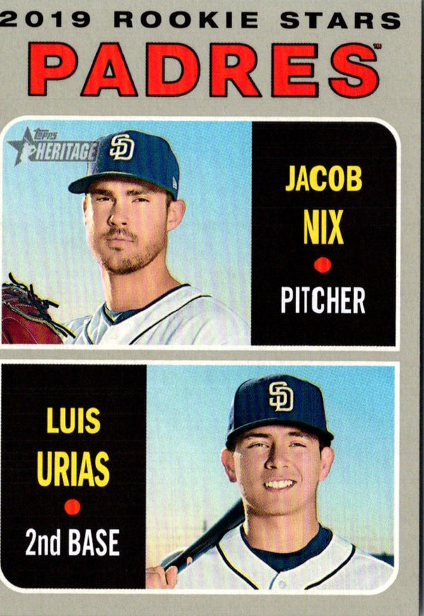 2019 Topps Heritage Jacob Nix/Luis Urias #262 Rookie